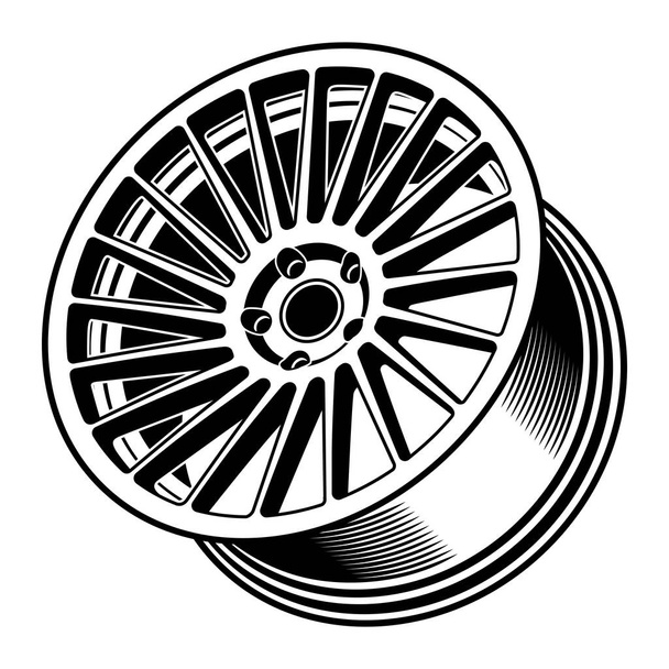 Ilustración de ruedas de coche para diseño conceptual.  - Vector, imagen