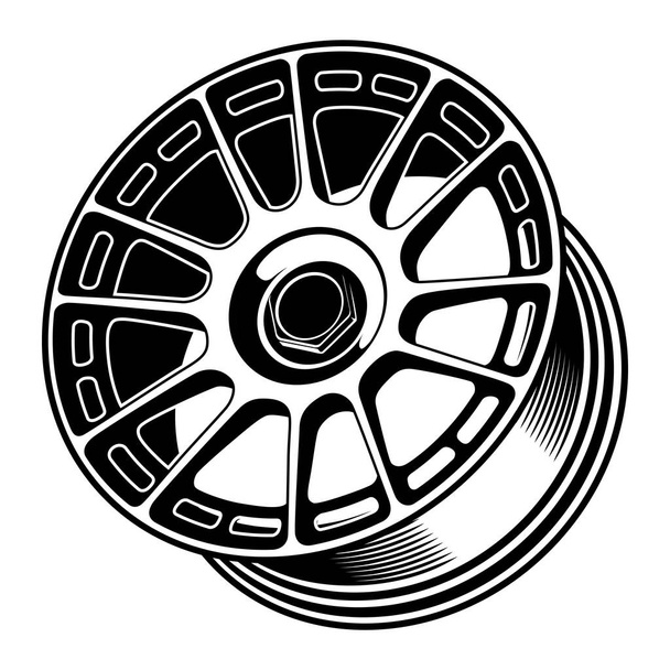 Ilustración de ruedas de coche para diseño conceptual.  - Vector, Imagen