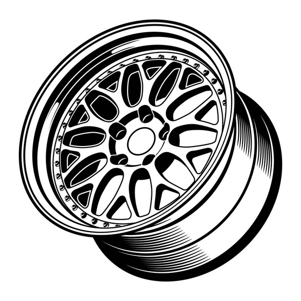 Ilustração de roda de carro para design conceitual.  - Vetor, Imagem