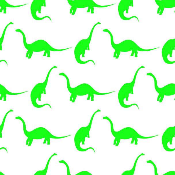 seamless pattern with cute cartoon dinosaurs - Vector, afbeelding
