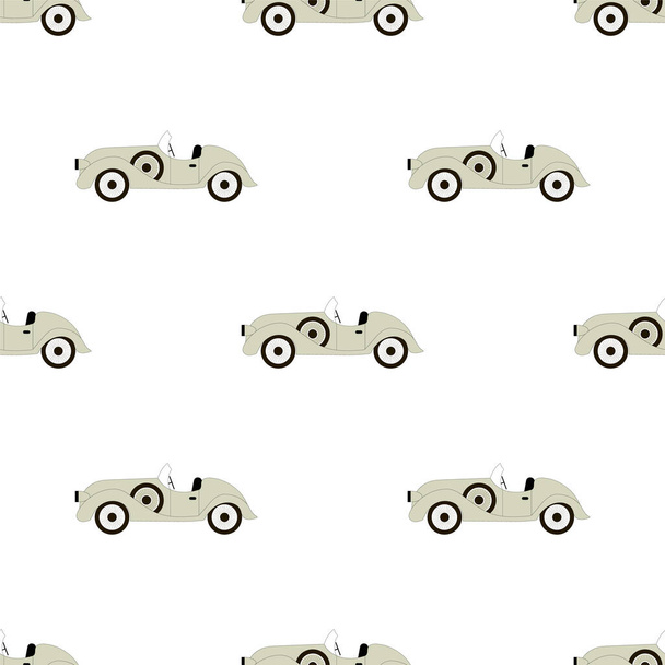 seamless pattern with car and wheels. vector illustration - Vektori, kuva