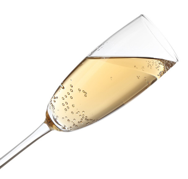 Glass of champagne, isolated on white - Photo, image