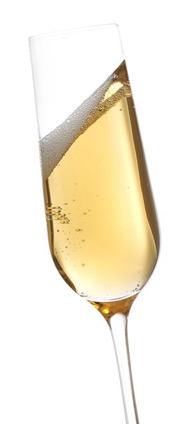 Glass of champagne, isolated on white - Fotoğraf, Görsel