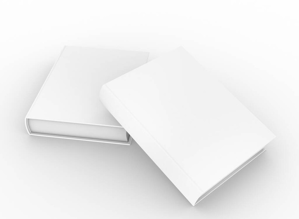 modelo vazio capa dura livro conjunto de mockup, 3d renderização - Foto, Imagem