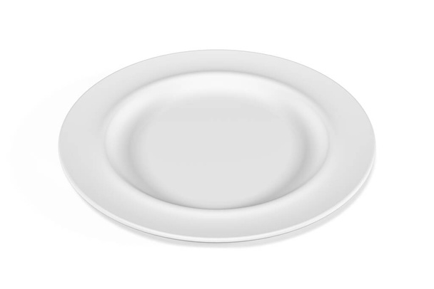 Ceramic plate mockup isolated on white background - 3d render - Photo, Image