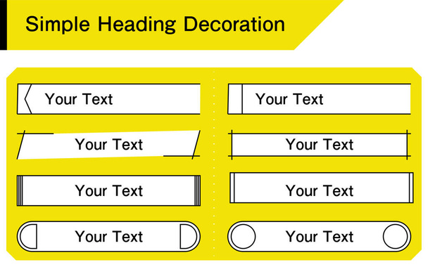Просте оздоблення заголовків, коробка, дизайн, білий фон на жовтому тлі
 - Вектор, зображення