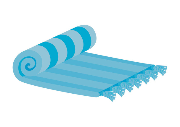 blauwe stranddeken - Vector, afbeelding
