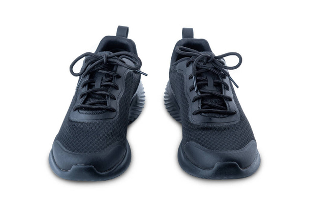 Scarpe sportive nere isolate su sfondo bianco. Primo piano - Foto, immagini