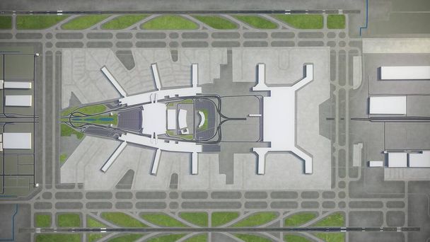 Guangzhou Baiyun Uluslararası Havalimanı - 3D model hava görüntüleme - Fotoğraf, Görsel