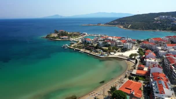 Datca şehri ve Ege deniz kıyısı Mugla-TURKEY 'nin hava manzarası - Video, Çekim