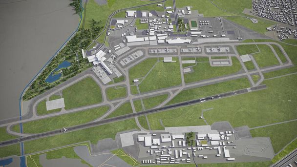 Διεθνές Αεροδρόμιο Σόφιας - SOF - 3D μοντέλο κεραίας - Φωτογραφία, εικόνα