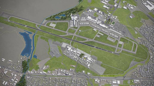Aeropuerto Internacional de Sofía - SOF - Modelo 3D de representación aérea - Foto, Imagen