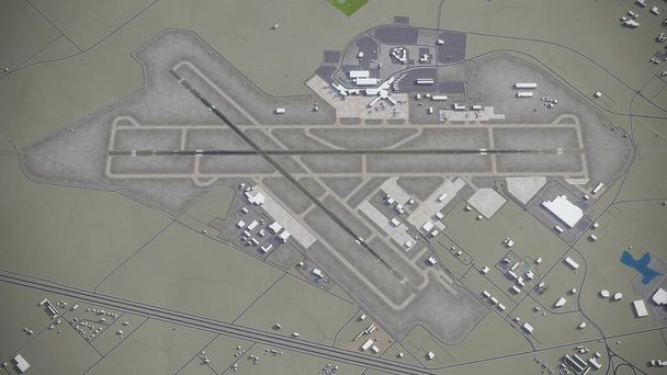 Aeropuerto Internacional de Spokane - GEG - Modelo 3D de representación aérea - Foto, Imagen
