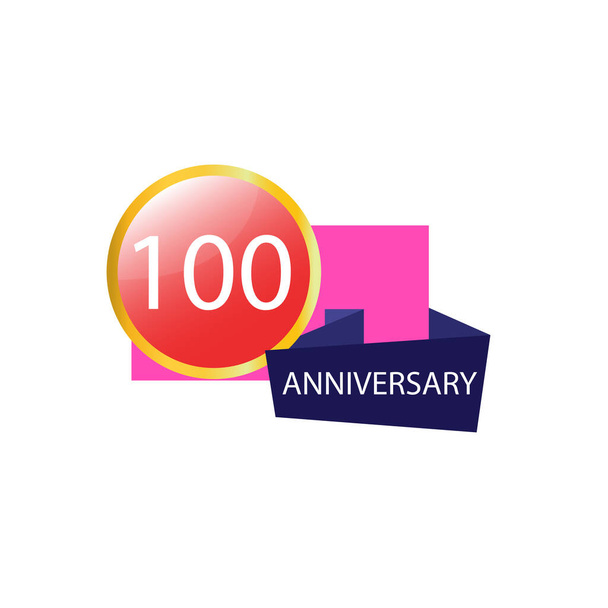 100 Aniversário celebração modelo vetor design ilustração - Vetor, Imagem