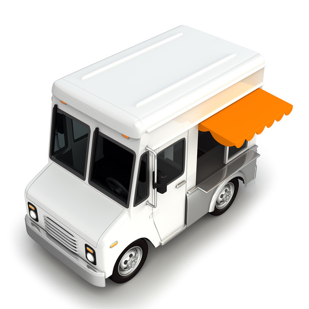 Camion alimentaire blanc
 - Photo, image