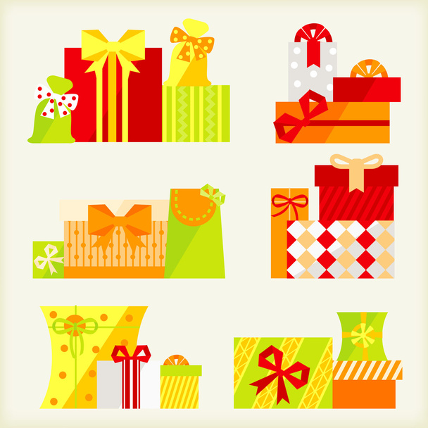 conjunto de cajas de regalo - Vector, imagen