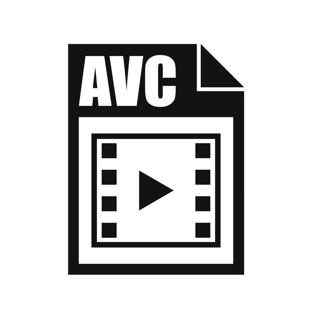 AVC File Icon, Estilo de diseño plano - Vector, imagen