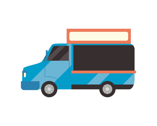 Blue food truck - Vector, Image