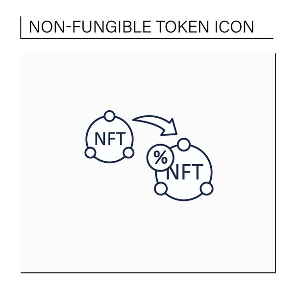 Icono de línea de reventa NTF - Vector, Imagen