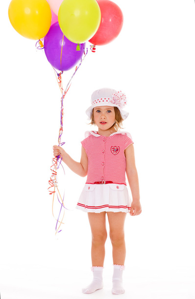 Charming girl with balloons. - Фото, зображення