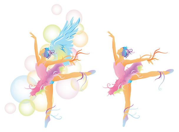 Baletti tanssija värikäs kehon sekoitus abstrakti käsite
 - Vektori, kuva