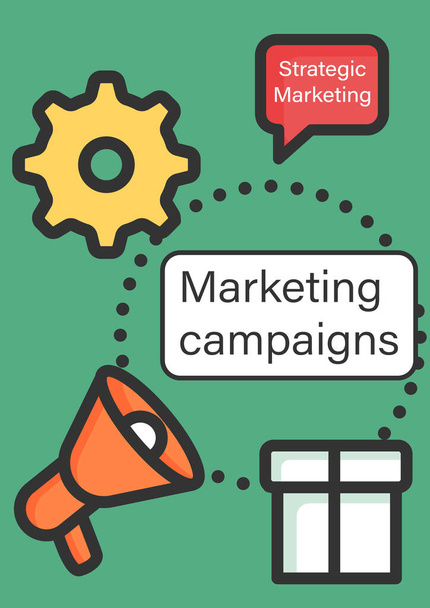 Brochure marketingcampagnes - Vector, afbeelding