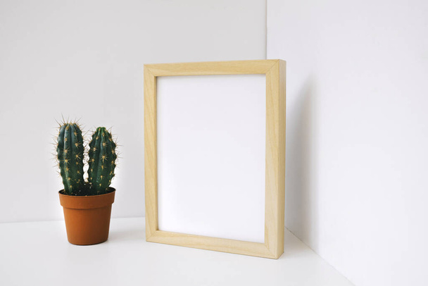 frame cactus corner. Resolution and high quality beautiful photo - Фото, изображение