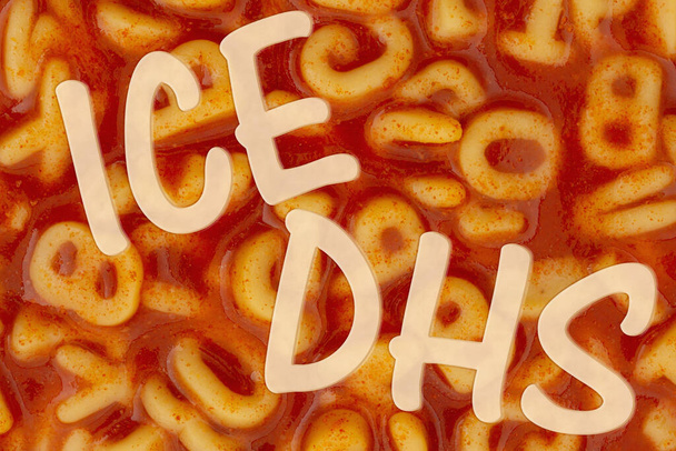 ICE és DHS üzenet a szövetségi ügynökségek ábécé leveséről  - Fotó, kép