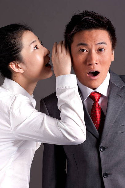 two young business people having fun - 写真・画像