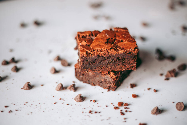 Freshly baked aromatic chocolate brownie - Foto, immagini