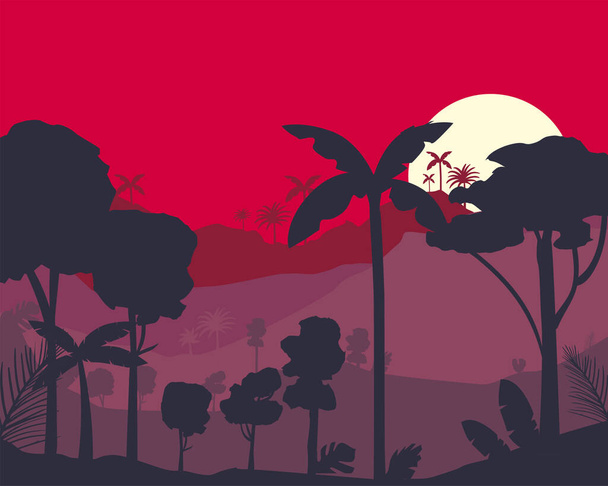 rood tropisch bos - Vector, afbeelding