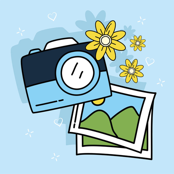 camera and pictures - Vector, Image