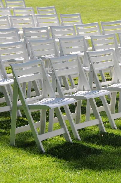 Lawn chairs on grass - Foto, Imagen