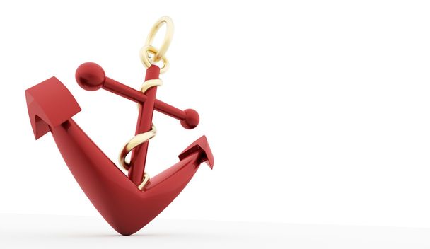 Red anchor isolated - Φωτογραφία, εικόνα