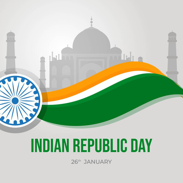 Índia República Dia 26 de janeiro. Banner ou modelo de fundo para - Vetor, Imagem