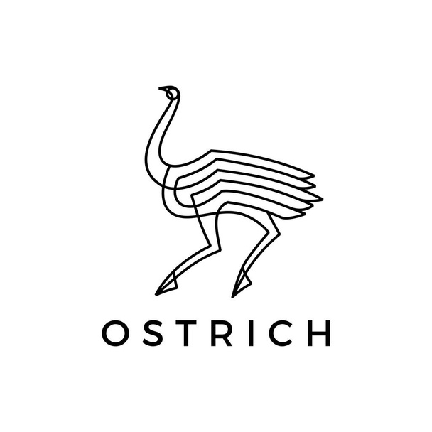 avestruz monolina logotipo ícone do vetor ilustração - Vetor, Imagem
