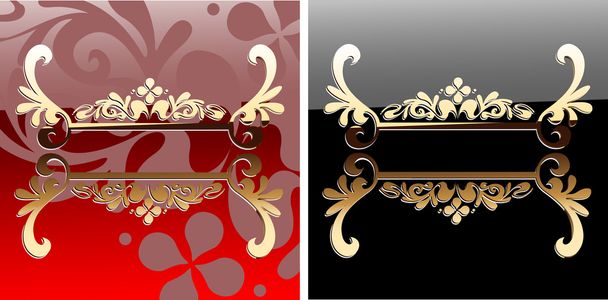 Ornate Red And Black Banner - Vector, afbeelding