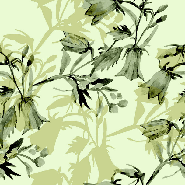 Padrão sem costura de aquarela wildflowers.Picture em fundo branco e colorido.. - Foto, Imagem