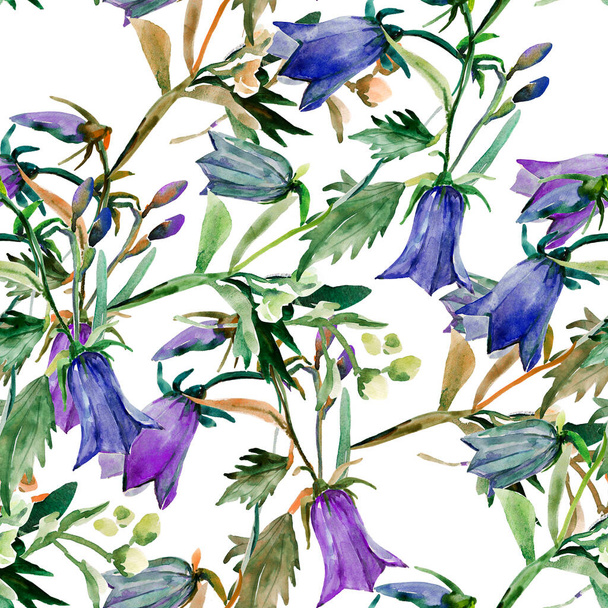 Seamless pattern of watercolor wildflowers.Picture on white and colored background.Print for textile products.Textile design. - Valokuva, kuva