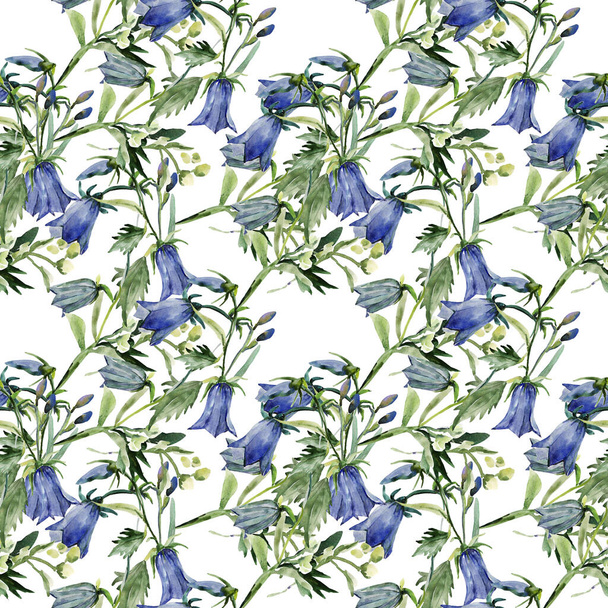 Seamless pattern of watercolor wildflowers.Picture on white and colored background.Print for textile products.Textile design. - Photo, Image
