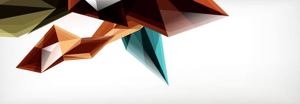 Vektorové 3D trojúhelníky a pyramidy abstraktní pozadí pro obchodní nebo technologické prezentace, internetové plakáty nebo webové brožury obaly - Vektor, obrázek