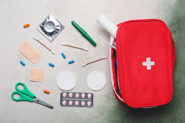 First aid kit on light background - Foto, immagini