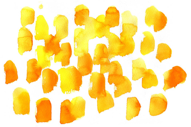 Watercolor stains on white background, abstract blots isolated. Bright colors, divorces. Texture - Фото, зображення