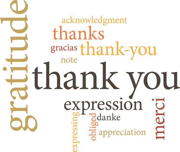 thank you in word clouds - Vector, Image