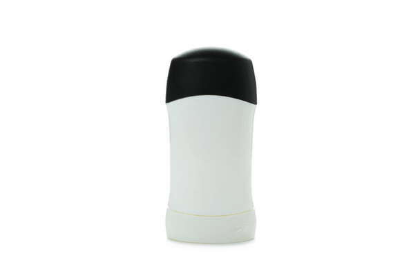 Blanco fles deodorant geïsoleerd op witte achtergrond - Foto, afbeelding