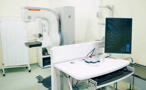 Modern diagnostic laboratory room with Mammography X-Ray System Machine in a hospital or private clinic. - Zdjęcie, obraz