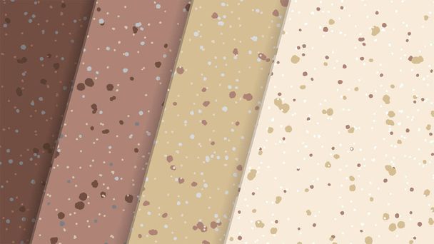 Gelaagde abstracte achtergrond papier of tegels in bruine en beige kleuren met vlekken op elkaar liggend - Vector, afbeelding