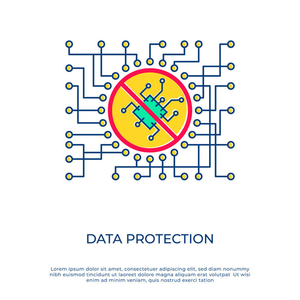 Datenschutz kein Fehlerkonzept Vektor-Illustration - Vektor, Bild