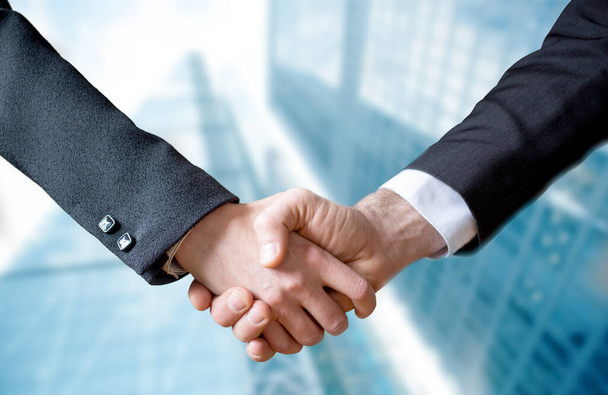 businessmen handshake - business meeting and partnership concept copy space - Photo, Image