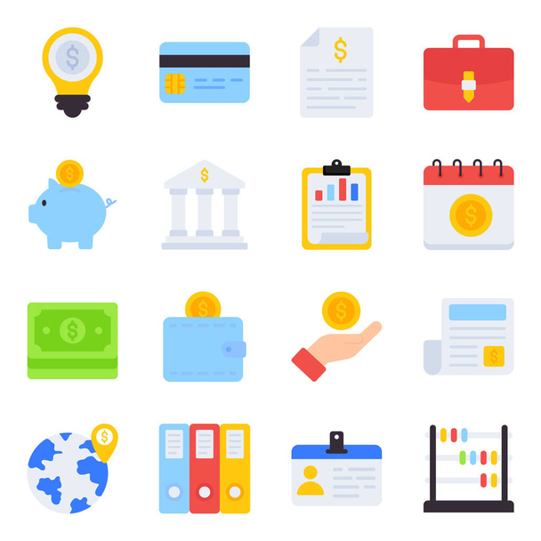 Pack of Business Flat Icons - Vector, Image